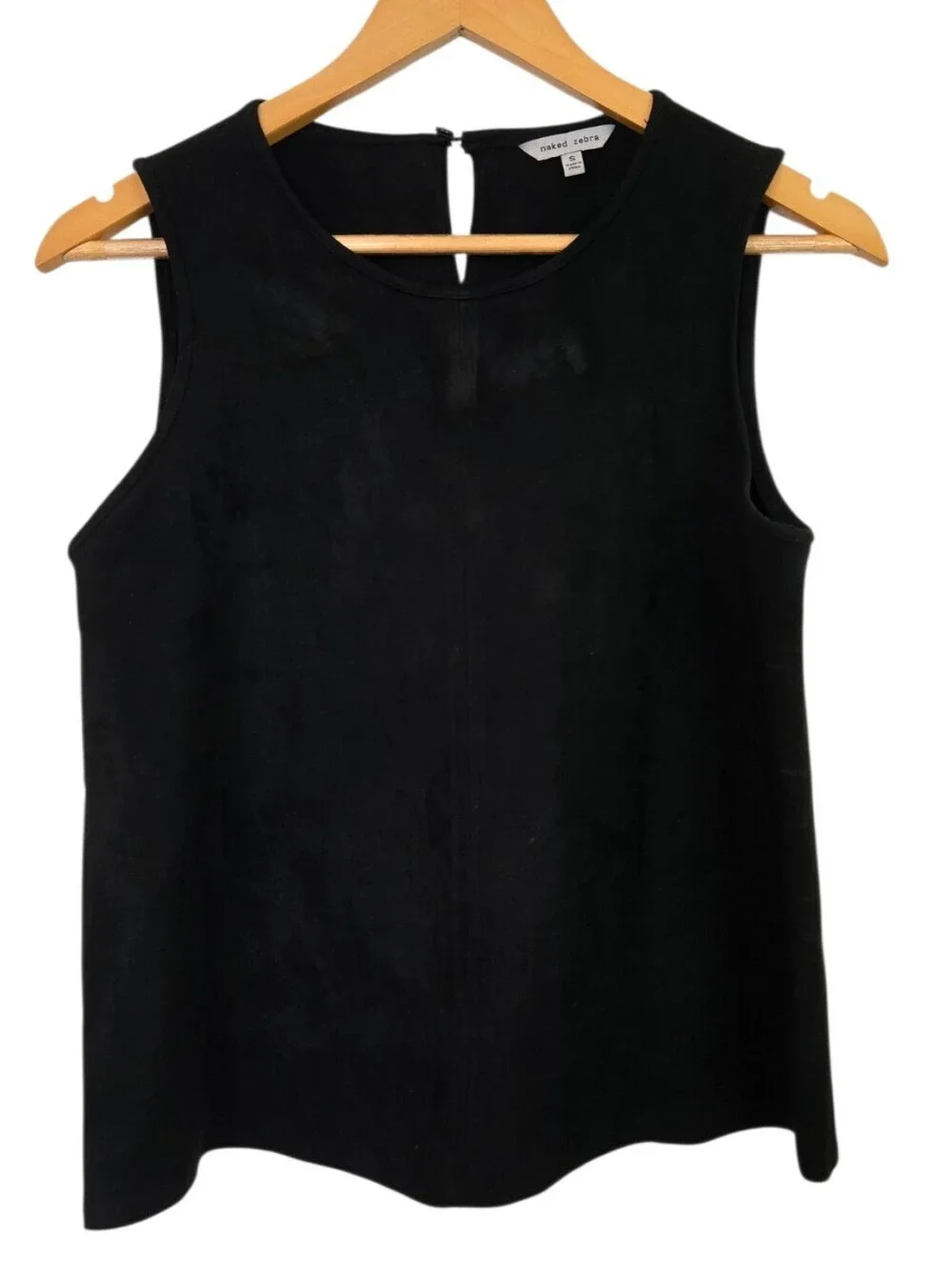 ✨ Naked Zebra Black Faux Suede Sleeveless Blouse Small ✨